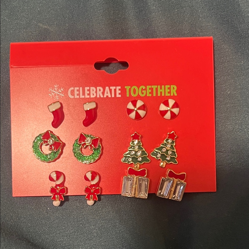 Kohl's Holiday Earrings Set - Red and Gold